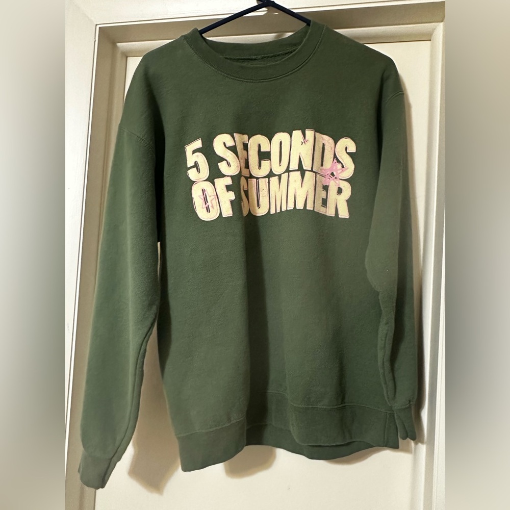 5 Seconds Of Summer Olive Green Crewneck Pullover